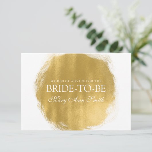 アドバイスカードブライダルシャワー金ゴールド絵を描ルック アドバイスカード (スタンド正面)