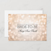 アドバイスカードブライダルシャワー銅グリッター灯 アドバイスカード (正面/裏面)