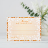 アドバイスカードベビーシャワーウィンタースパークルオレンジ アドバイスカード (スタンド正面)