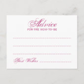 アドバイスカードベビーシャワーナイトスパークルピンク アドバイスカード (裏面)