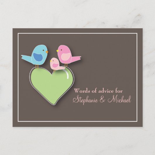 アドバイスカードベビー鳥の赤ちゃんシャワー語 アドバイスカード (正面)