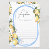 アドバイスカードママはレモン赤ちゃんシャワーになる (正面/裏面)