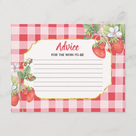 アドバイスカード水彩ベリースイートストロベリー エンクロージャーカード (正面)