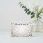 アドバイスカード赤ちゃんシャワー銀グリッター灯 アドバイスカード (スタンド正面)