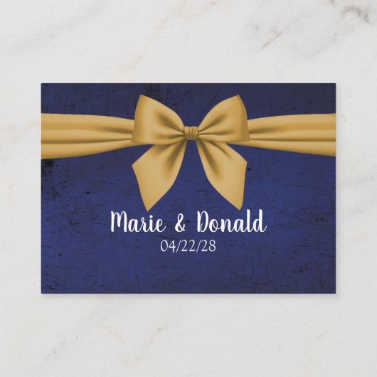 アドバイスカード |ダークブルー(金ゴールドボウ付) プレイスカード (裏面)