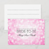 アドバイスカード ブライダルシャワー ピンク グリッター ライト 招待状 (正面/裏面)