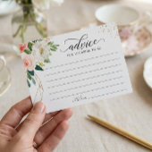 アドバイスカード モダン ブラッシュ ピンク フラワー ポストカード