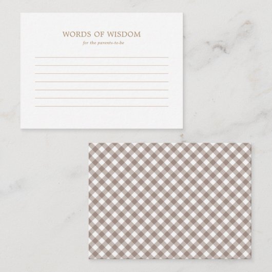 アドバイスカード – 秋素朴秋ベビーシャワー (正面/裏面)