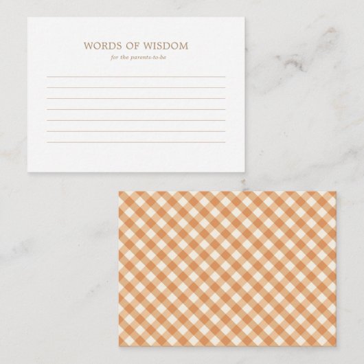 アドバイスカード – 秋素朴秋ベビーシャワー (正面/裏面)