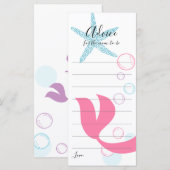 アドバイスカードMom-To-Be Mermaid Girl Baby Shower (正面/裏面)