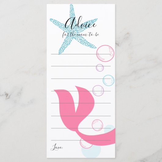 アドバイスカードMom-To-Be Mermaid Girl Baby Shower (正面)
