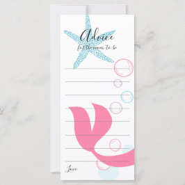 アドバイスカードMom-To-Be Mermaid Girl Baby Shower