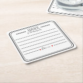 アドバイスコースターのパーティーコースターパーソナライズされた スクエアペーパーコースター (アングル)