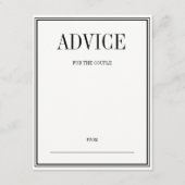 アドバイスシンプルカードとエレガントな結婚式 アドバイスカード (正面)