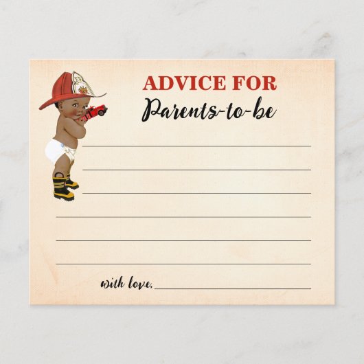 アドバイスママ&パパオウムファイアーマンベビーシャワーカード チラシ (正面)