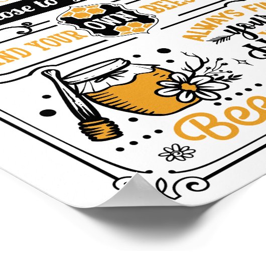 アドバイスミツバチキュート引用文 ポスター (角)