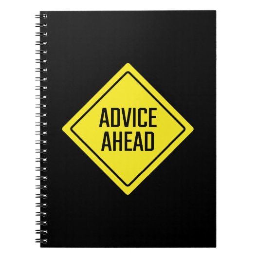 アドバイス先行 |道路標識 |スパイラルノートブック ノートブック (正面)