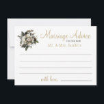 アドバイス冬のフローラの結婚結婚語 アドバイスカード<br><div class="desc">白いアイボリーの花束と葉と葉が新しいミスターとミセスのための結婚アドバイスカードを作るが、冬のフローラをテーマにした結婚式に適している。</div>