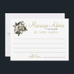 アドバイス冬のフローラの結婚結婚語 アドバイスカード<br><div class="desc">白いアイボリーの花束と葉と葉が新しいミスターとミセスのための結婚アドバイスカードを作るが、冬のフローラをテーマにした結婚式に適している。</div>
