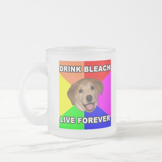 アドバイス犬 フロストグラスマグカップ (左)