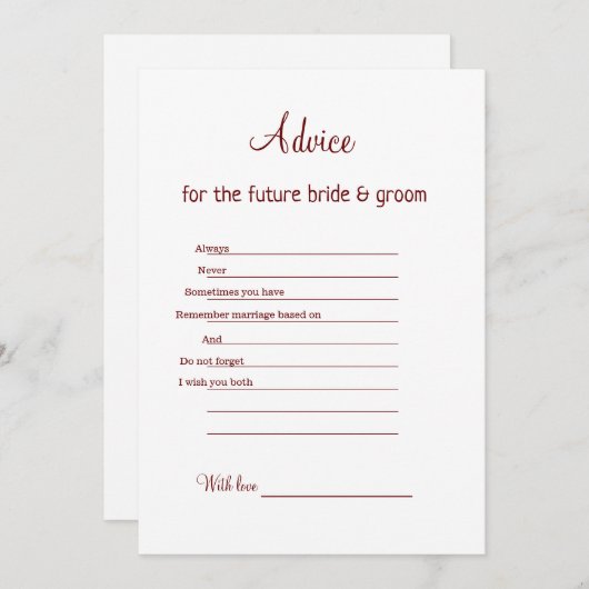 アドバイス結婚提案の新郎部分 シーズンカード (正面/裏面)