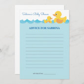 アドバイス:お母さんがゴムダックベビーシャワーゲーム 招待状 (正面/裏面)