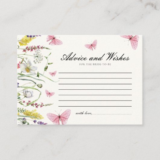 アドバイス&ウィズバタフライブライダルシャワー エンクロージャーカード (正面)