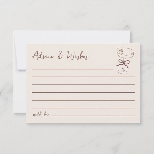 アドバイス&ウィッシュのために花嫁エスプレッソマルティーニ ノートカード (正面)