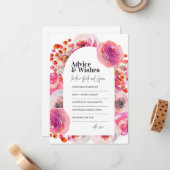 アドバイス&ウィッシュカードピンクフローラアーチデザイン ノートカード (正面/裏面インサイチュ)