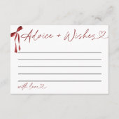 アドバイス&ウィッシュシャワーゲームバーガンディボウ エンクロージャーカード (正面)