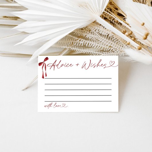 アドバイス&ウィッシュシャワーゲームバーガンディボウ エンクロージャーカード