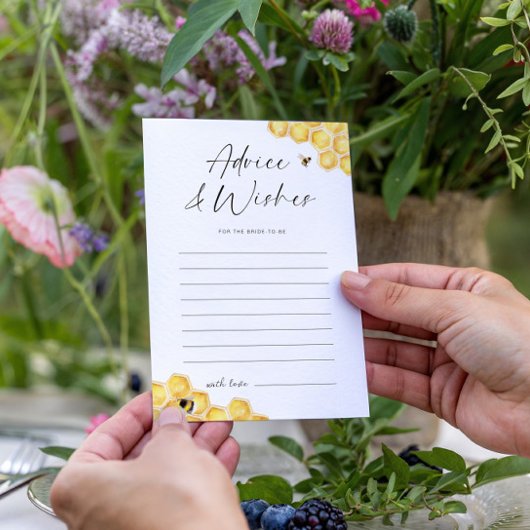 アドバイス&ウィッシュハニービーブライダルシャワーカード 招待状