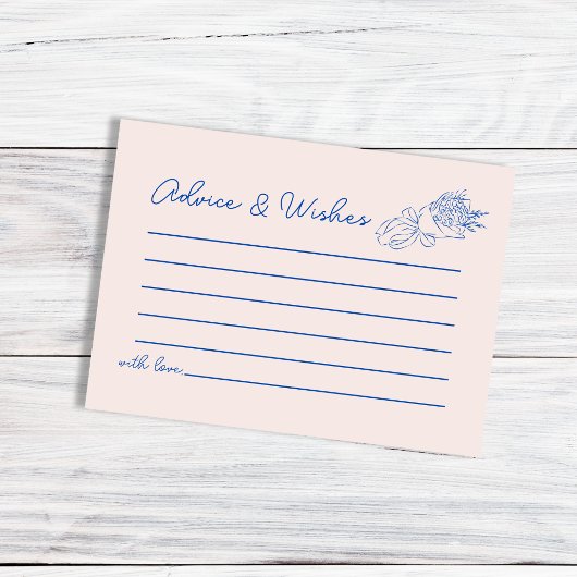 アドバイス&ウィッシュ手描き花ブライダルシャワー エンクロージャーカード