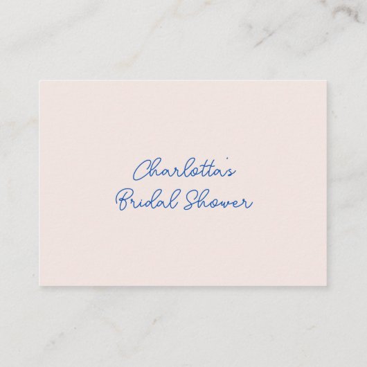 アドバイス&ウィッシュ手描き花ブライダルシャワー エンクロージャーカード (裏面)