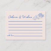 アドバイス&ウィッシュ手描き花ブライダルシャワー エンクロージャーカード (正面)