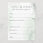 アドバイス&ウィッシュ新郎新婦ブライダルシャワー アドバイスカード (正面)