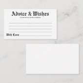 アドバイス&ウィッシュ結婚ゴシックのカード アドバイスカード (正面/裏面)