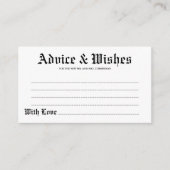 アドバイス&ウィッシュ結婚ゴシックのカード アドバイスカード (正面)