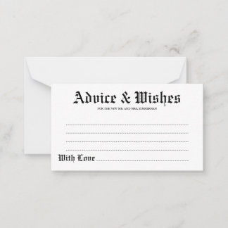 アドバイス&ウィッシュ結婚ゴシックのカード アドバイスカード