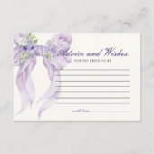 アドバイス&ウィッシュ薄紫ボウブライダルシャワー エンクロージャーカード (正面)
