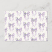 アドバイス&ウィッシュ薄紫ボウブライダルシャワー エンクロージャーカード (裏面)