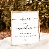 アドバイス+ウィッシュ記号、ミニマルモダンリストブライダル ポスター