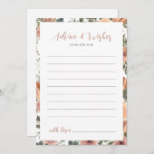 アドバイス&ウィッシュ赤面フローラ秋ブライダルシャワー 招待状 (正面/裏面)