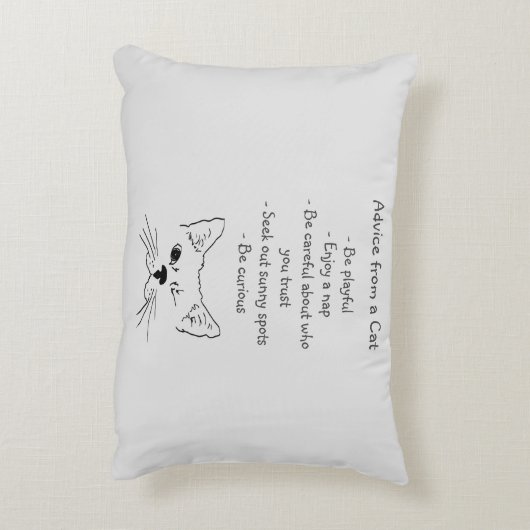 アドバイス:ウィンキング・キャット・おもしろい・アニマル・ユーモア アクセントクッション (裏面(縦))