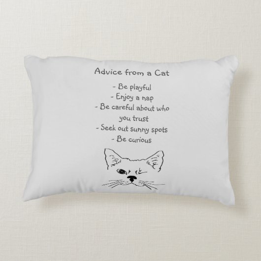 アドバイス：ウィンキング・キャット・おもしろい・アニマル・ユーモア アクセントクッション (裏面)