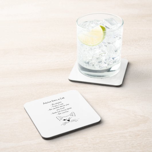 アドバイス:ウィンキング・キャット・おもしろい・アニマル・ユーモア コースター (右側)