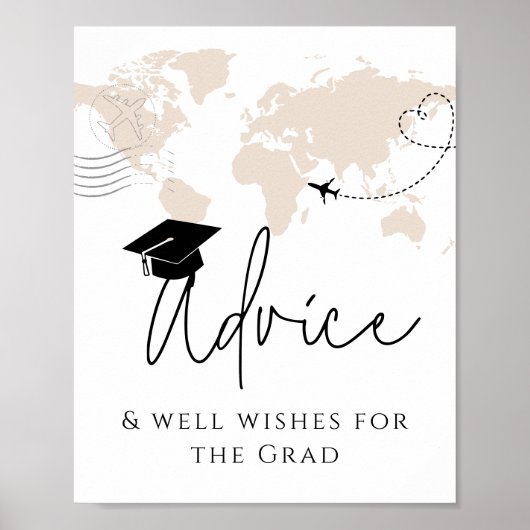 アドバイス&ギフトワールドマップ卒業パーティー ポスター (正面)