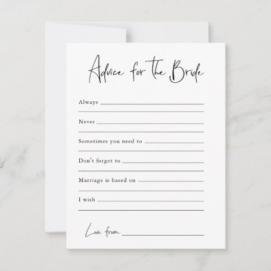 アドバイス |ブライダルシャワーカード (正面)
