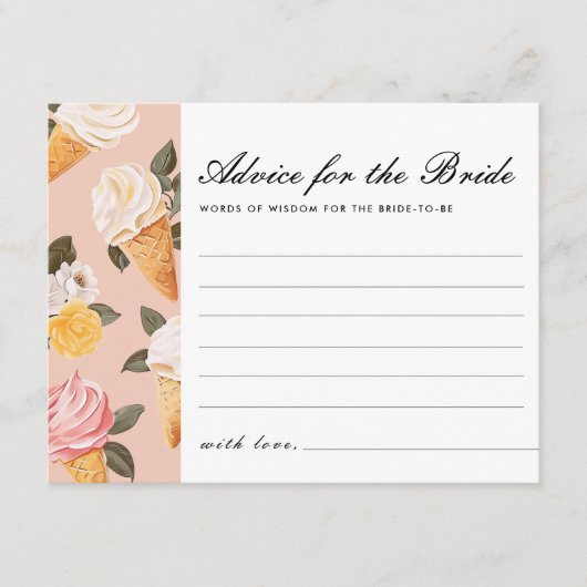 アドバイスfor花嫁スコップアップブライダルシャワー エンクロージャーカード (正面)