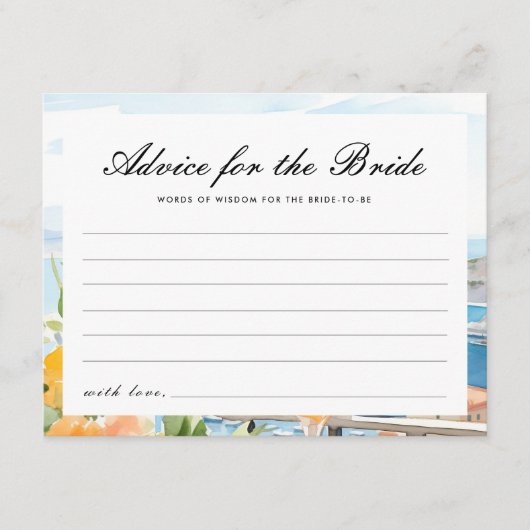 アドバイスfor Brideアペロルスピリッツブライダルシャワー エンクロージャーカード (正面)